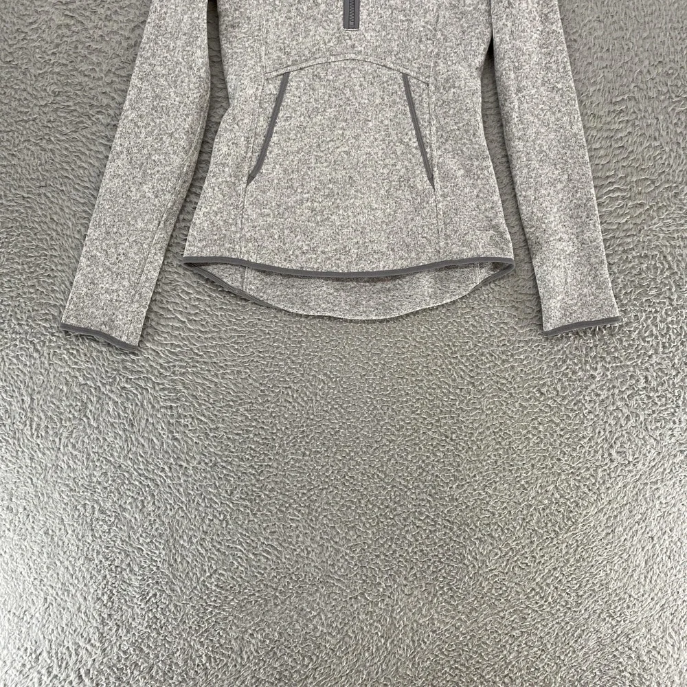Lululemon Hoodie Womens 2 Gray Fleece & Thank You 1/4 Zip Slim Fit‎ Sweatshirt